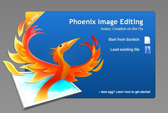 Accueil du logiciel Aviary Phoenix